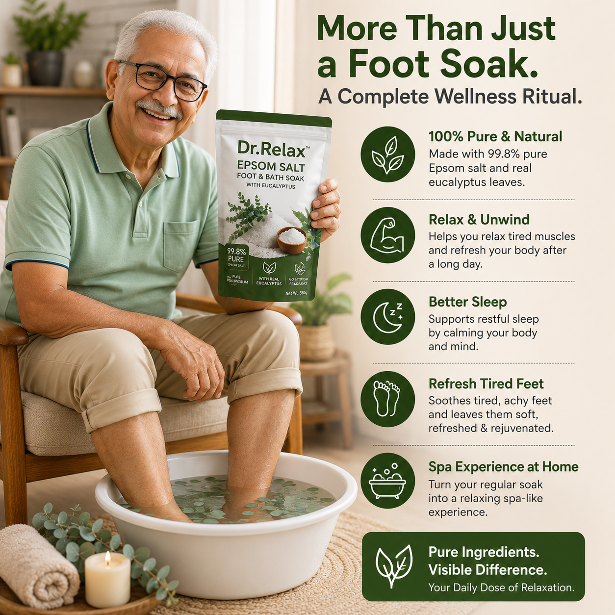 Epsom Salt Foot Soak with Eucalyptus