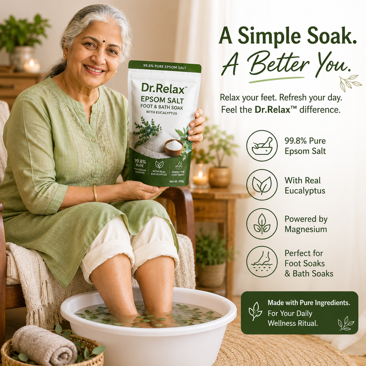 Epsom Salt Foot Soak with Eucalyptus